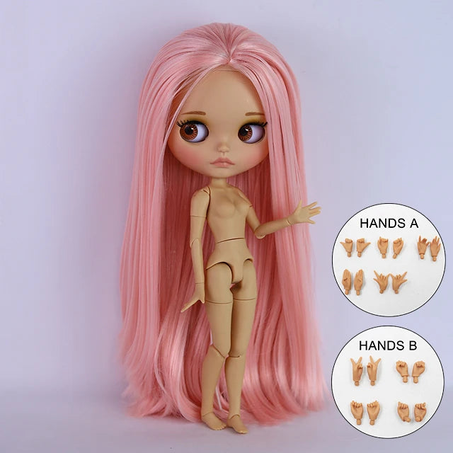ICY DBS Blyth Doll BJD Joint Body Brown Skin Matte Face Cute Bow Doll 1/6 30cm Girl Gift Anime SD