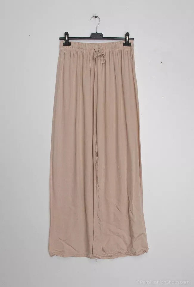 LADIES WOMENS ELASTICATED PLAZZO FLARED TROUSERS SUMMER LOUNGE PANTS SIZE 8-26 image 4