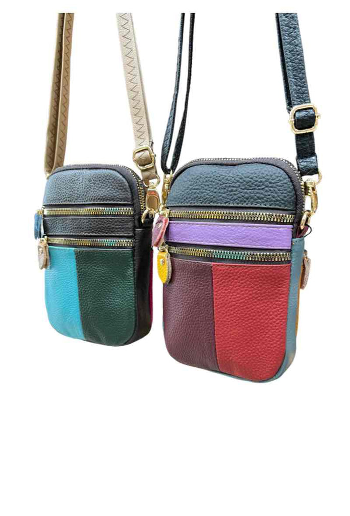 Ladies Multicolour Telephone Bag 100% Leather Pouch Multi Pockets Card Phone Bag image 4