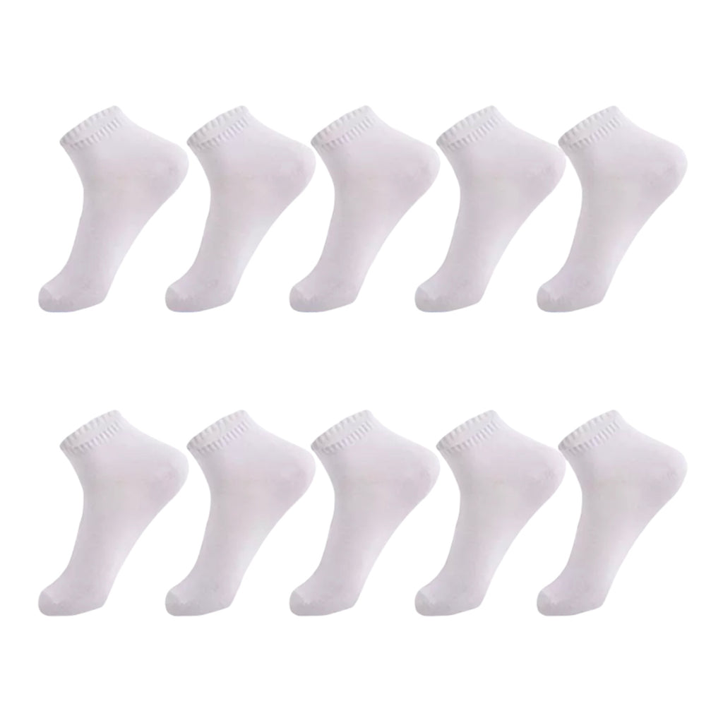 3 Pairs Mens White Trainer Socks Ankle Sports Low Cut Gym Soft Everyday Socks image 0