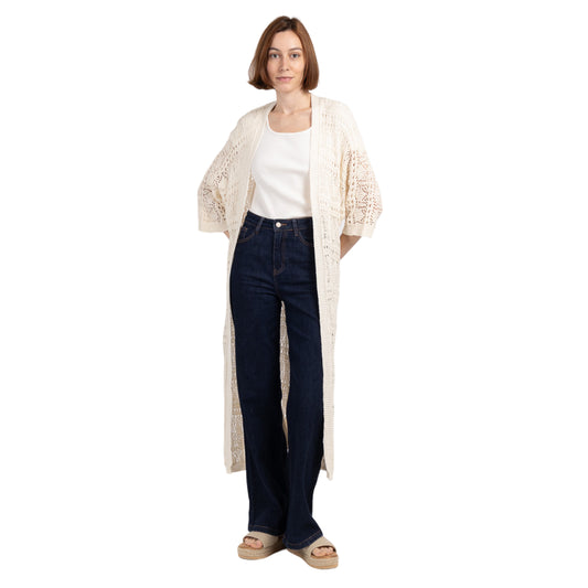 Women's Ladies Long Sleeve MAXI Boyfriend Cardigan Open Cardigans Floaty 8-16 image 0