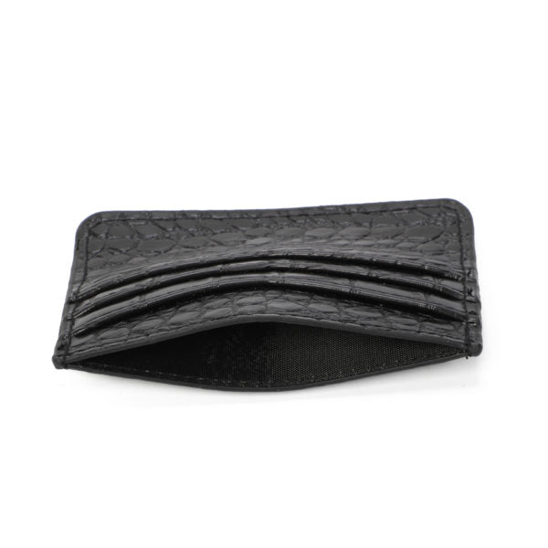 Unisex Leather Card Holder Crocodile Print Travel Outdoor Stylish Small Pouch image 2