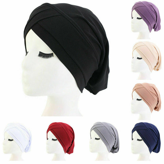Women Head Scarf Hat Hijab Wrap Stretch Cancer Chemo Cap Muslim Hair Loss Turban image 0
