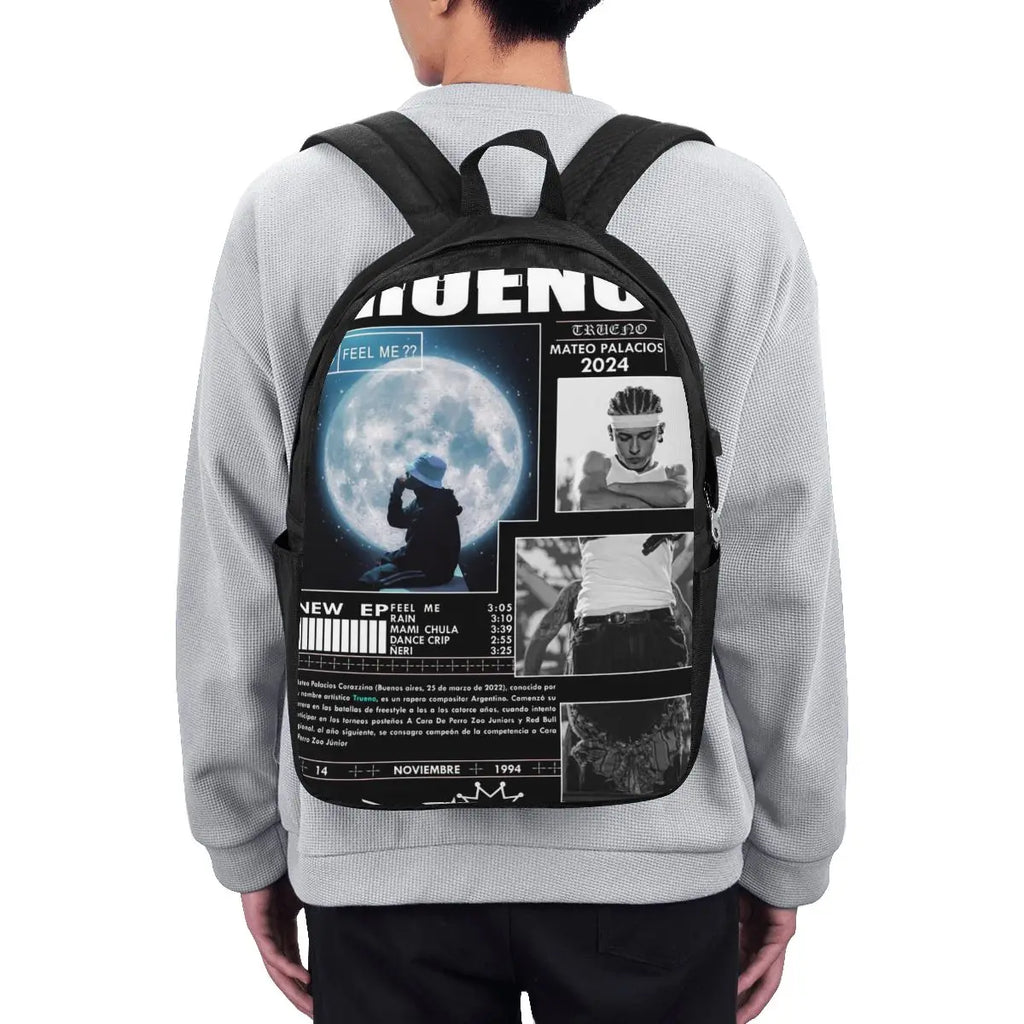 Funny Trueno Hip Hop Rapper Backpack Travel Notebook Bag Computer College Student School Bag Laptop Shoulder Bags for Men Women
