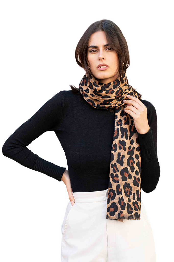 Women's Winter Soft leopard print scarf with gilding Travel Party Scarf image 1
