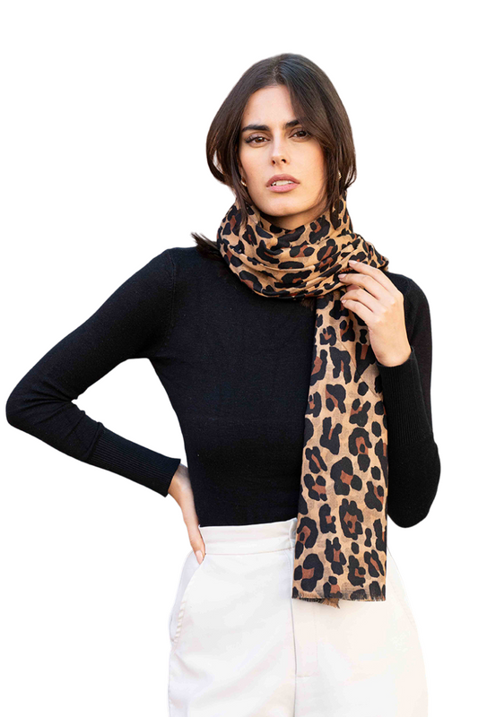 Women's Winter Soft leopard print scarf with gilding Travel Party Scarf image 1