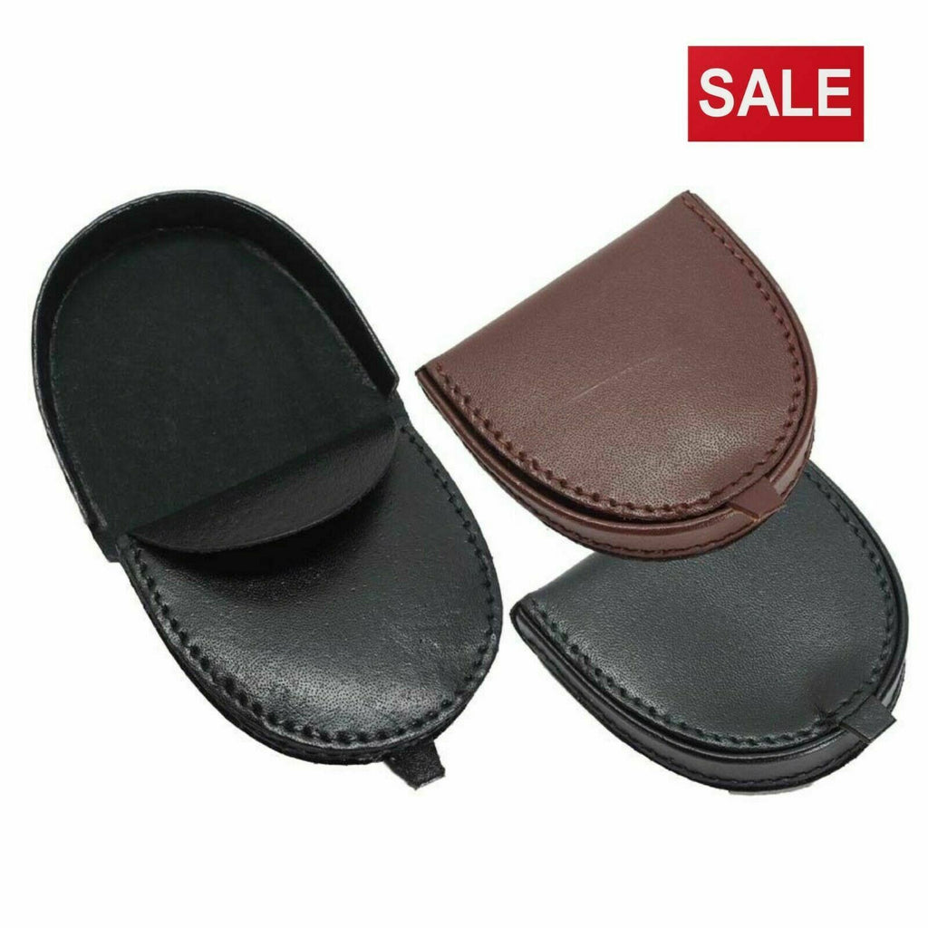 Unisex Real Leather Coin Tray Change Money Holder Large Purse Wallet Pouch Tray image 0