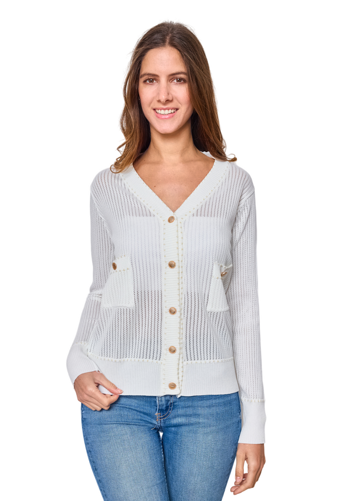 Ladies Sweater Mesh Lightweight Top Summer Casual Jumper Vest Women Cardigan Top image 0