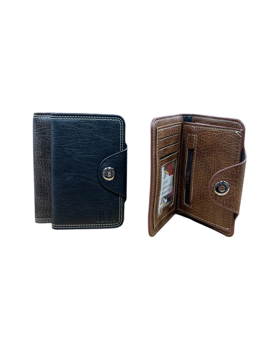 Men's Genuine Leather wallet Cash Card Snap Button Biker Purse Money Wallet image 1