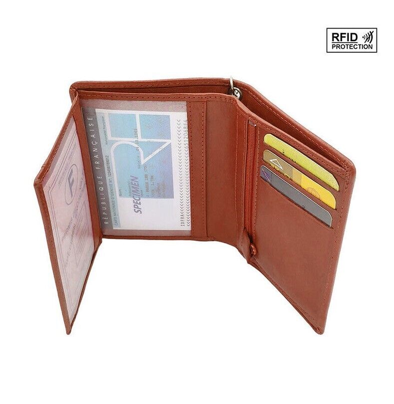 Men's Leather RFID Chain Wallet Multi Pockets Trifold Card Cash Coin Holder image 8