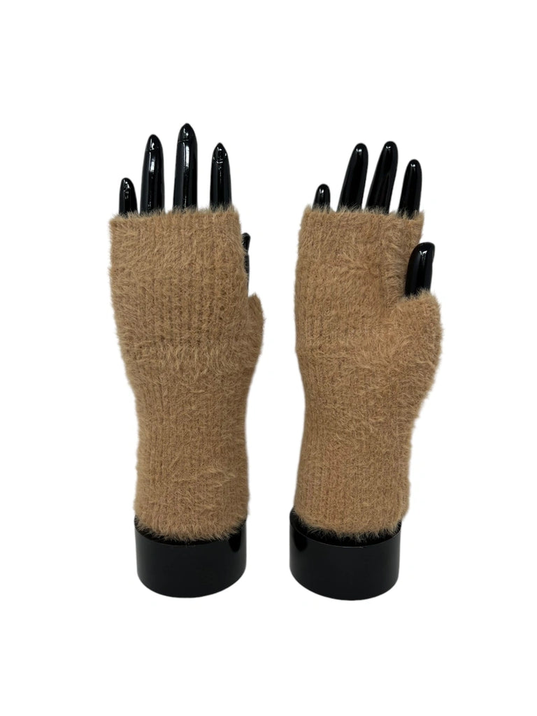 Mid-Long Half-Finger Cut Mitt - Fluffy Soft - Women's Glove - 19 cm image 0