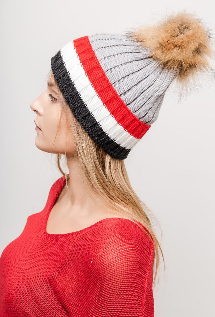 Women's Beanie Rib Pompom Stylish Winter Warm Soft Beanies Travel Outdoor Beanie image 5
