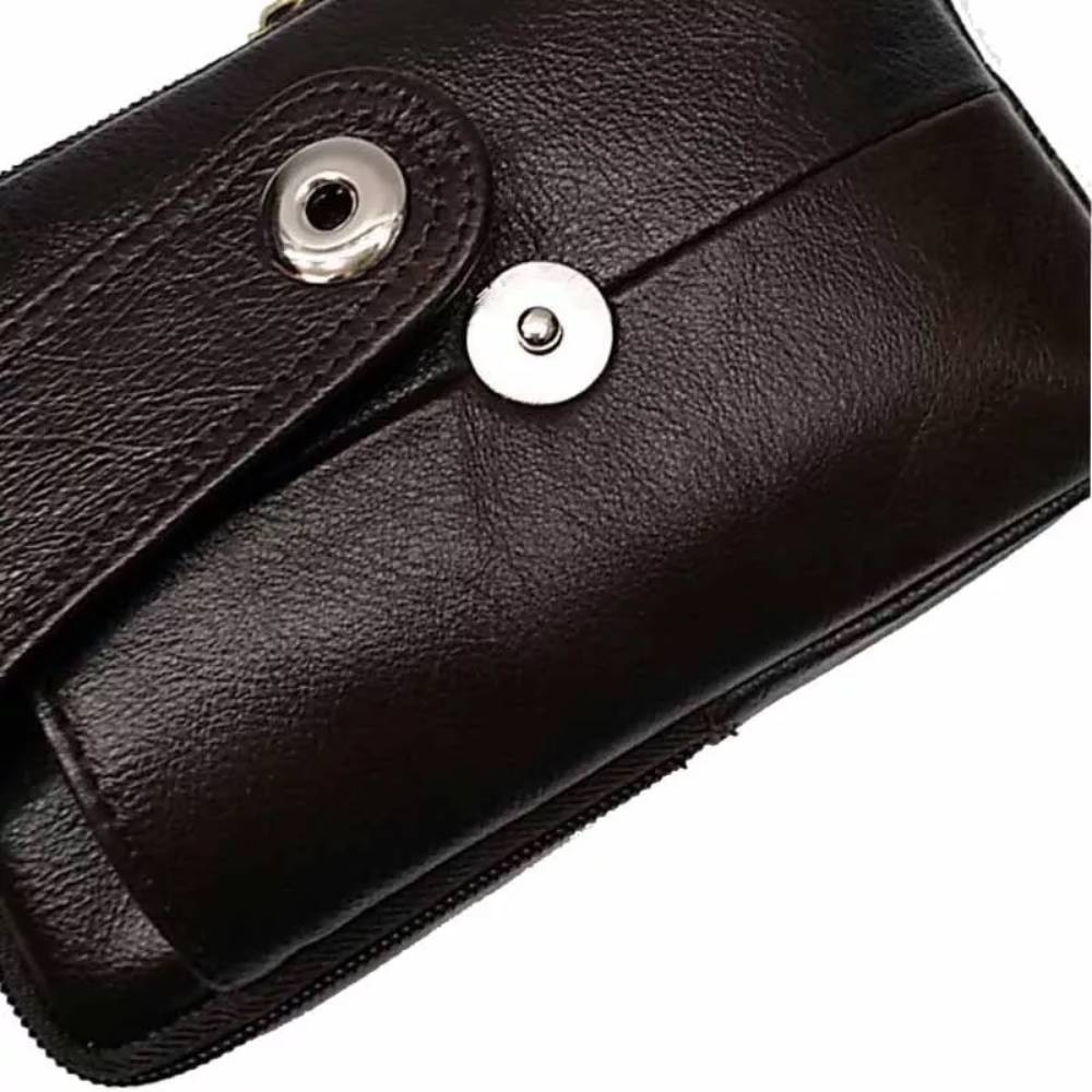 Men's Ladies Soft Leather Waist Fanny Pack Mobile Phone Belt Coin Travel Pouch image 3