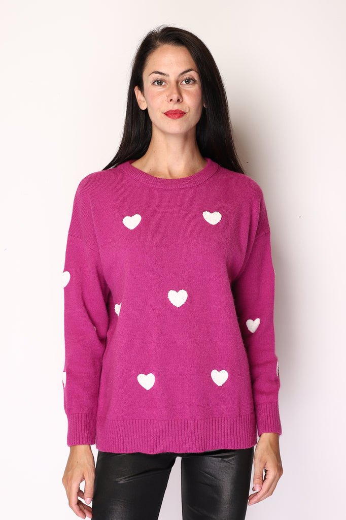 Women's Sweater Clouds Embroidered Hearts Comfortable Winter Warm Soft Jumpers image 0
