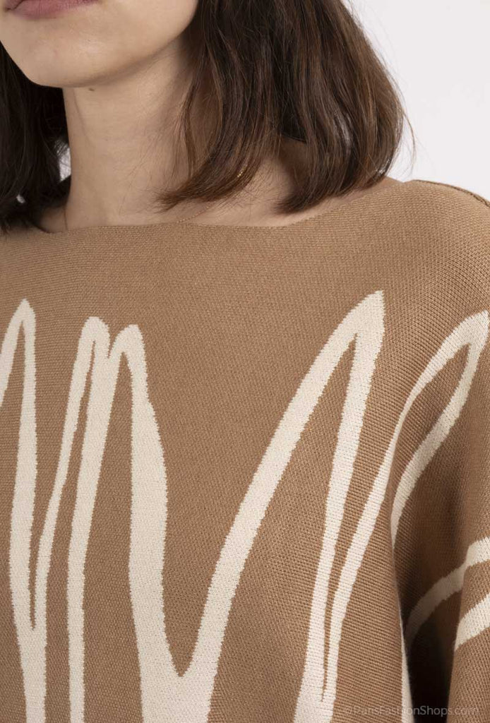 Women's Thick Sweater Abstract Print Original Cutout Pattern Stylish Jumper image 5