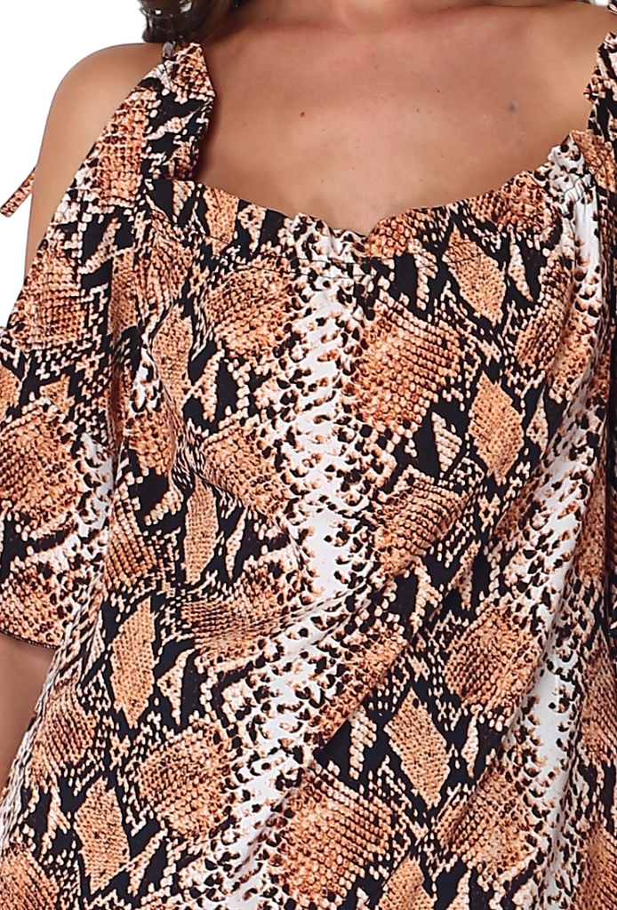 Women’s Leopard Print Tank Top Cold Shoulder Tunic Dress Ladies Top Summer Dress image 3