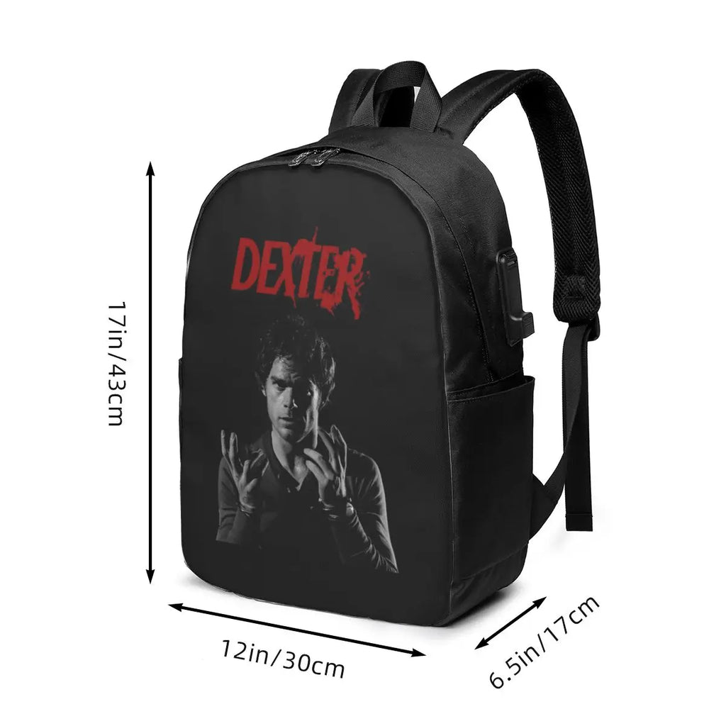 Movie Dexter Morgan Backpack Travel Notebook Bag Computer College Student School Bag Laptop Shoulder Bags for Men Women
