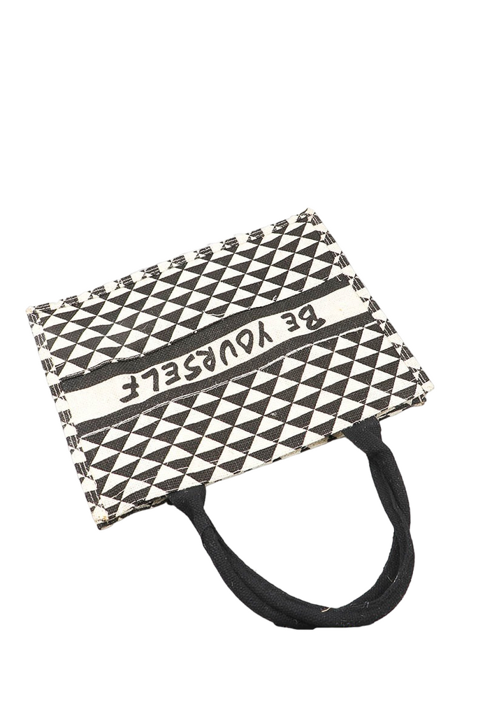 Women's Bag Black Symbole Triangle Pattern Printed Bag In Different Two Colours image 4