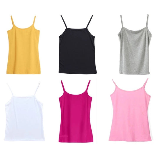 Women's Summer Basic Camisole Strap Scoop Neck Tank Top Plain Vest In Multicolor image 0