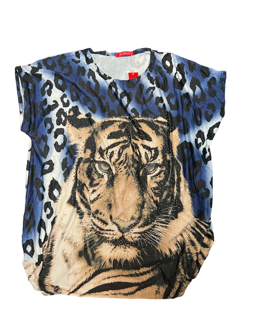 Ladies T Shirt Oversized Sleeveless Blouse Baggy Top Summer Diamante Shirt Top image 3