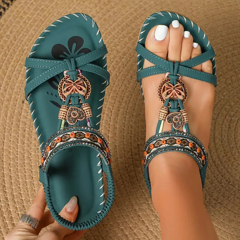 New Women's Sandals Bohemian Style Outdoor Soft Sole Beach Sandals Platform Lightweight Women Casual Shoes Flat Plus Size Sandal