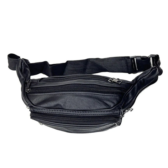 Real Leather Bum Bag Black image 1