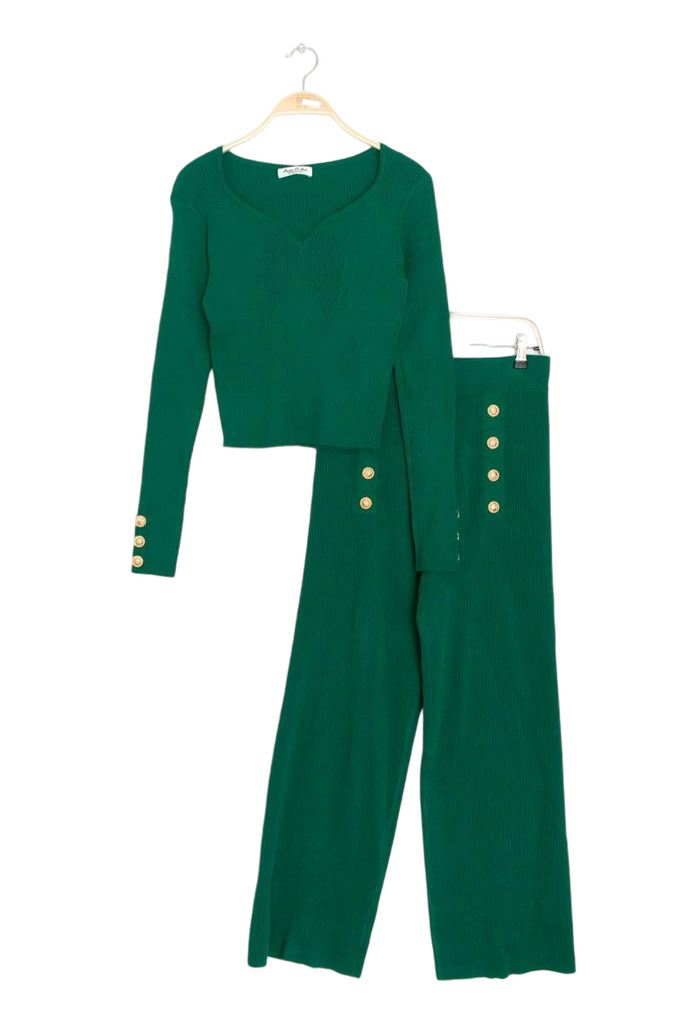 Women Pants Set with Long-sleeved Top Both Pieces are Ribbed and very Elastic image 14