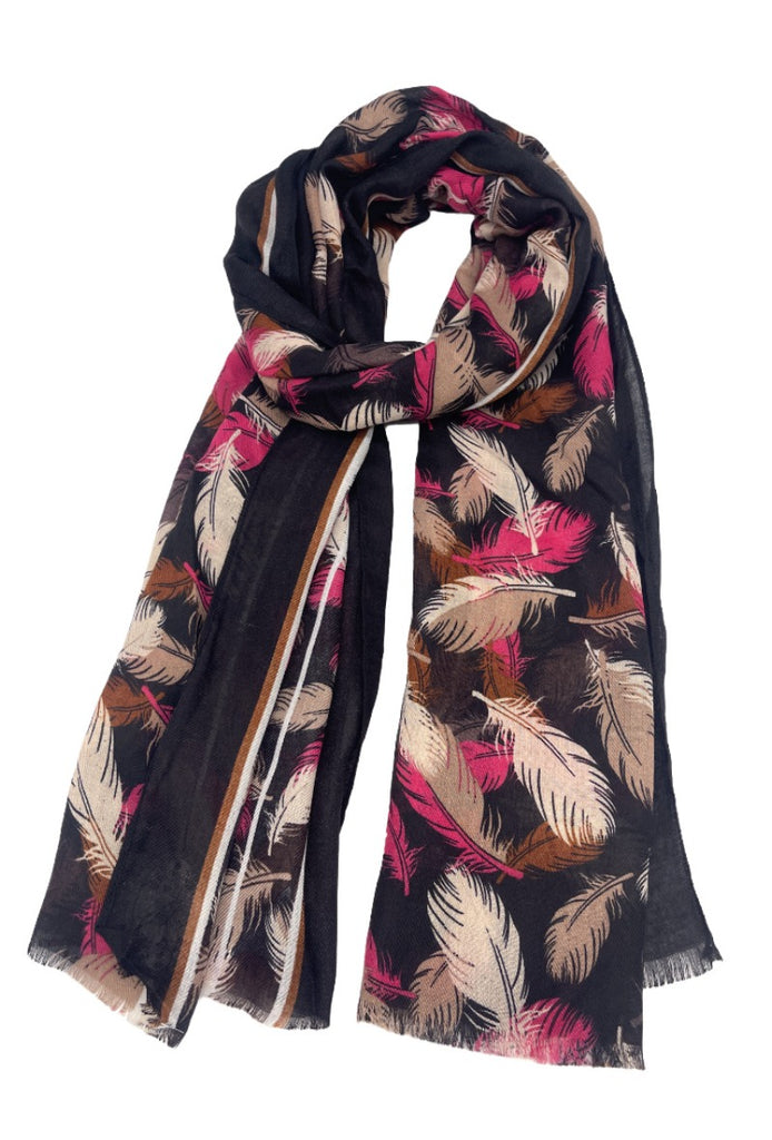 Women’s Feather Print Thin Scarves Neck Warmer Stole Scarf Light Scarf Printed image 4