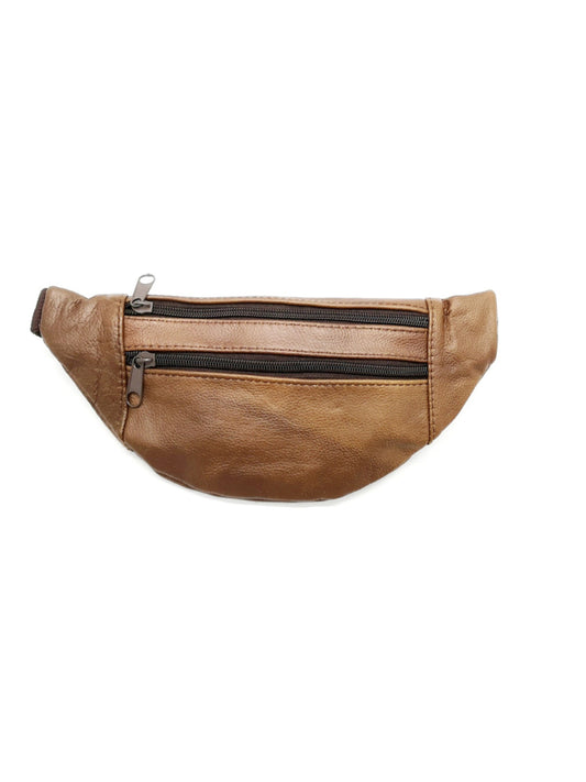 Men's Brown Leather Bumbag Waist Pack Travel Festival Work Belt Pouch Hip Bag image 0