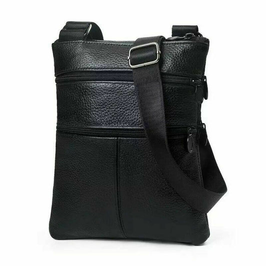 Unisex Leather Shoulder Body Bag Travel Work Utility Handbag Messenger Satchel image 1
