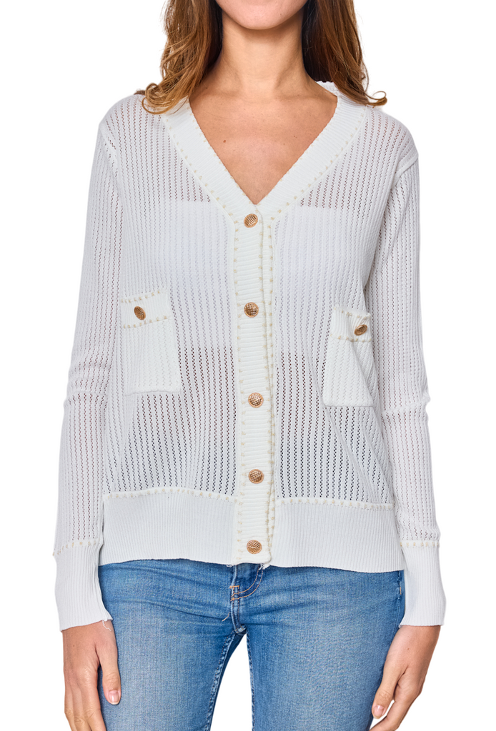 Ladies Sweater Mesh Lightweight Top Summer Casual Jumper Vest Women Cardigan Top image 1