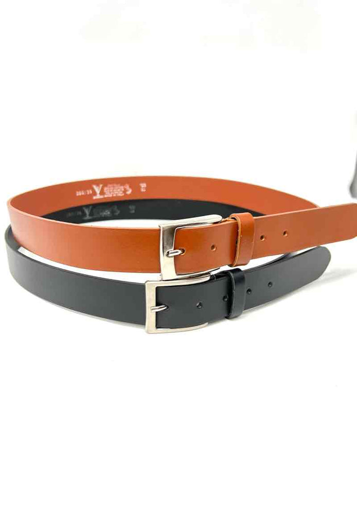 Mens Italian Real Leather Belt Trouser Jeans Buckle Belts Black Camel Belts image 3