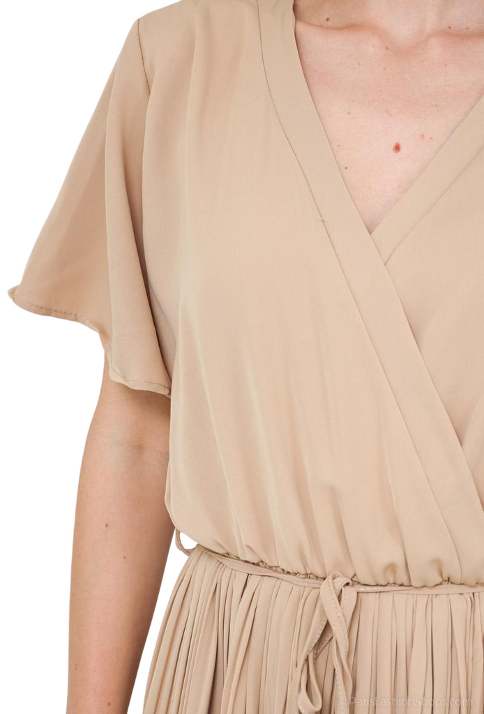 Ladies Dress Womens Pleated Wrap dress Maxi Tie Belt Dress Summer Long Dress image 6