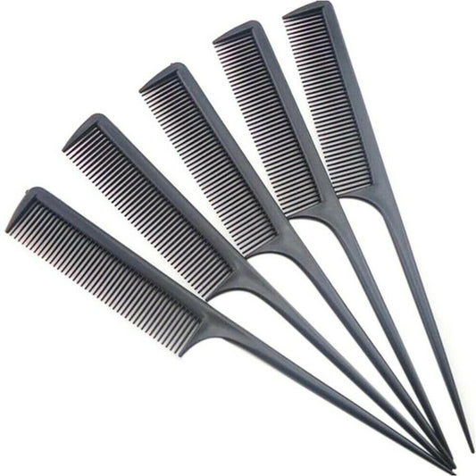 Pin Tail Hair Toothed Comb Black Professional Hairdressing Sectioning Styling UK image 0