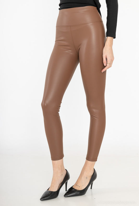 Ladies High-waisted Leather Leggings Wholesale Prices image 1