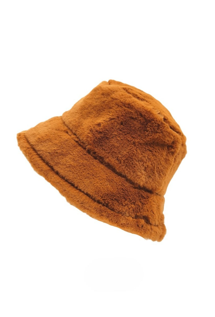 Ladies Faux Fur Bucket Hat Soft Warm Winter Hat Outdoor Travel Stylish Hats image 3