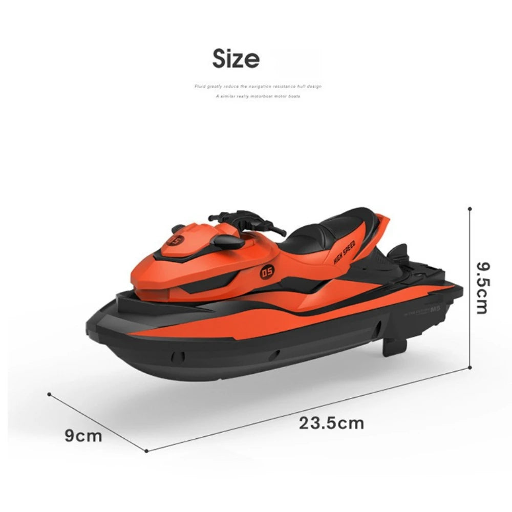 Waterproof 2.4G Remote Controlled Electric Speedboat Toy High Speed RC Racing Motorboat Rechargeable RC Boat Birthday Gift