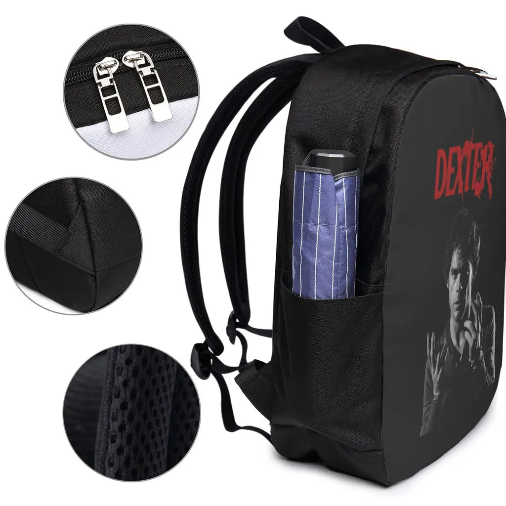 Movie Dexter Morgan Backpack Travel Notebook Bag Computer College Student School Bag Laptop Shoulder Bags for Men Women
