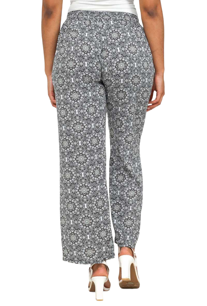 Plus Size Womens Printed Ladies Wide Leg Palazzo Trousers Pants Harem Pants image 3