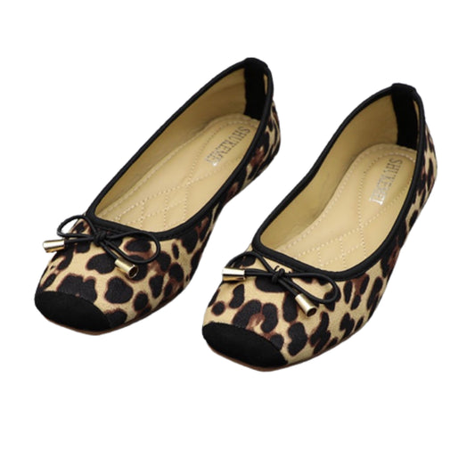 Ladies Flat Shoes Leopard Print Casual Office Work Pumps Slip on Loafers Brown image 0