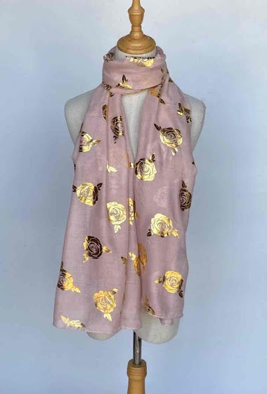 Scarf printed with gold roses Womens High Quality Wrap Ladies Stole Women's Scar image 12