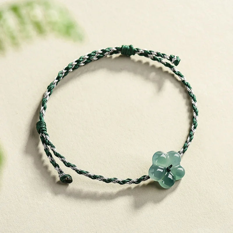 Burmese Jadeite Flower Bracelet Natural Jade Charm Fashion Accessories Vintage Gifts for Women Talismans Luxury Bangle