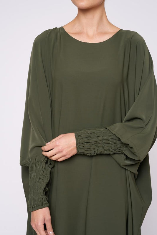 Ladies Abaya Elastic Sleeve Smoke Long Sleeves Comfortable Stylish Abaya image 0