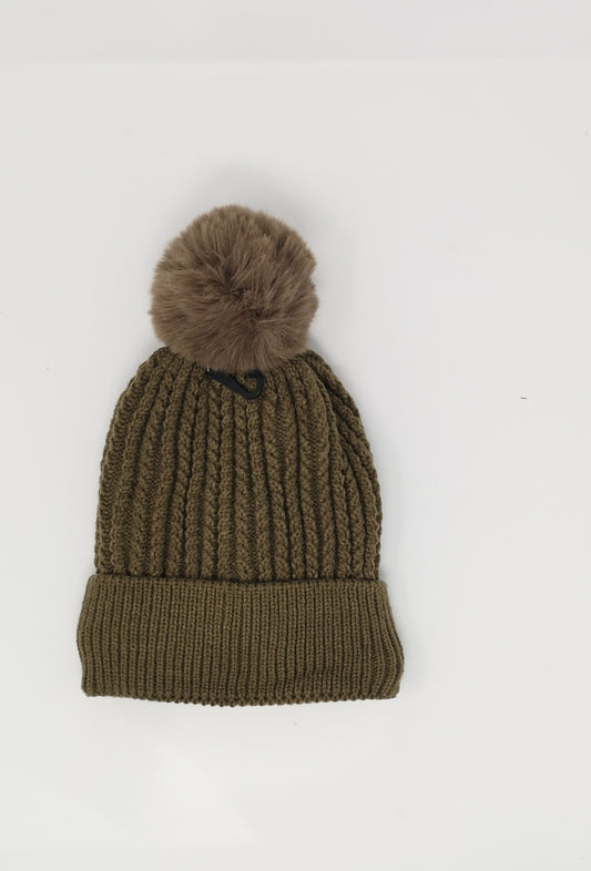 Women's Hat Faux fur Pompon Cap Winter Thermal Beanies Ski Warm Knitted Soft Cap image 1