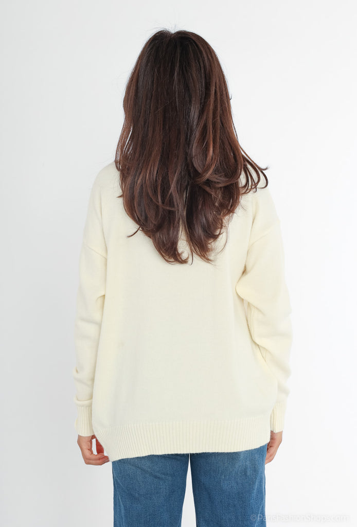 Ladies Plain Paris Stylish Winter Warm Sweater Paris Round Neck Tufted Sweater image 9