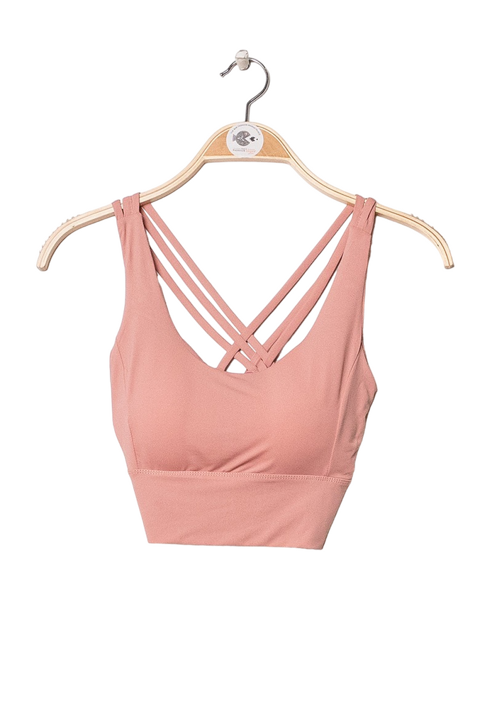 Womens Padded Sports Bra Cross Back Strappy Yoga Running Gym Fitness Tops Vest image 6