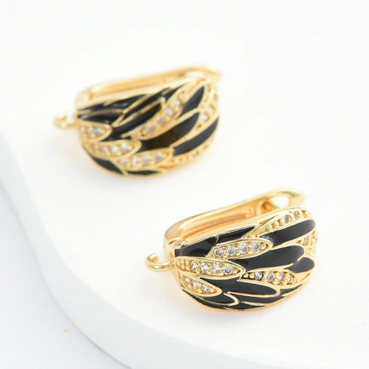 1 Pair Handmade DIY Earring Hook Clasps Accessories , Gun Black /18K Gold Plated/Rodium Brass Earwires, Jewelry Making Findings