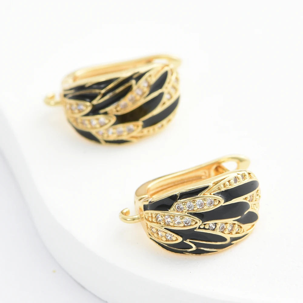 1 Pair Handmade DIY Earring Hook Clasps Accessories , Gun Black /18K Gold Plated/Rodium Brass Earwires, Jewelry Making Findings