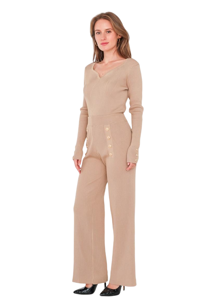 Women Pants Set with Long-sleeved Top Both Pieces are Ribbed and very Elastic image 6