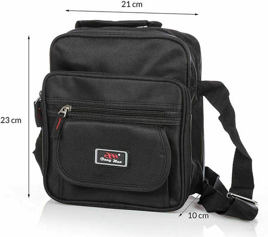 Ladies Mens Canvas Waterproof Work Satchel Utility Travel Holiday Gym Bag Black image 1